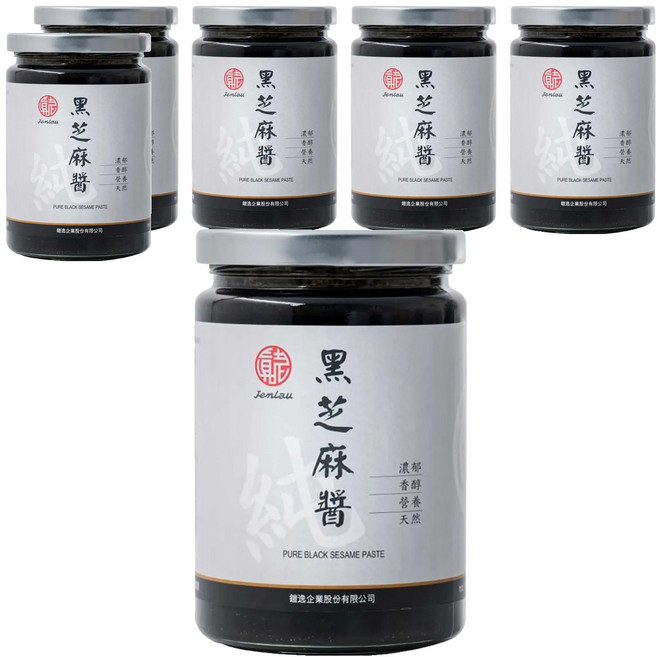真老 純黑芝麻醬, 350g, 6罐