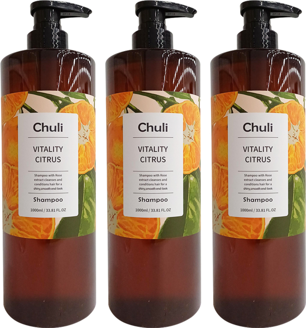 Chuli 初梨 濟州洗髮精 柑橘, 1L, 3瓶