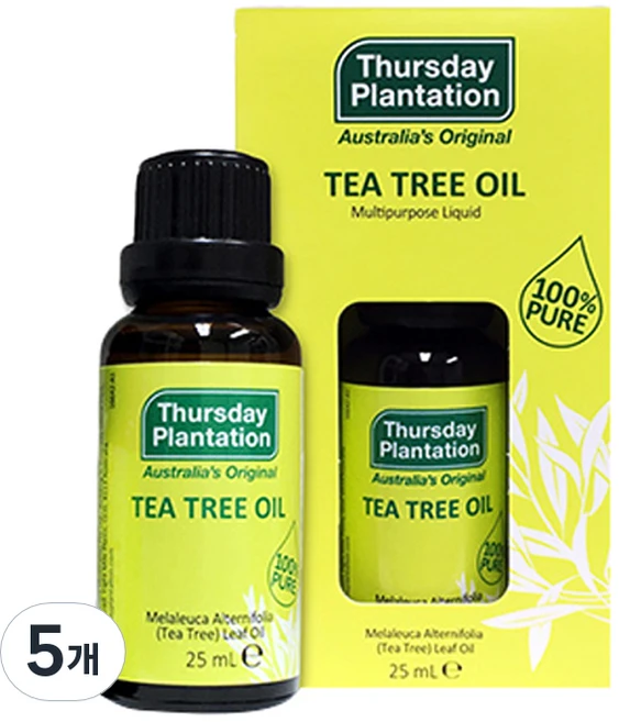 써스데이플랜테이션 티트리 오일, 25ml, 5개 - 쿠팡