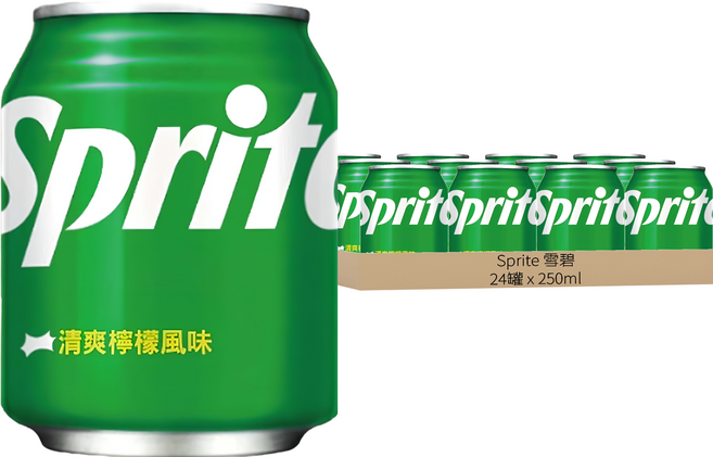 Sprite 雪碧 清爽檸檬風味, 250ml, 24罐