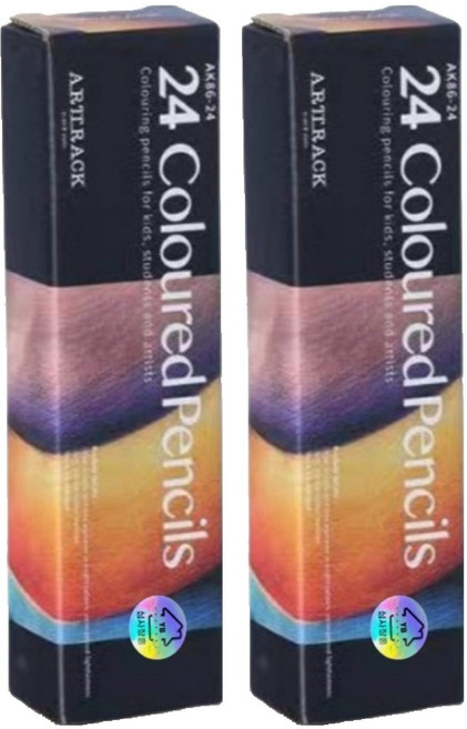 퍼플빈 전문가용 고급 색연필, 24색, 2개