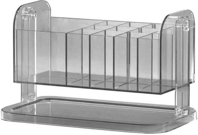 Mini 嚴選 透明可旋轉化妝品收納壓克力置物盒 CN0470-G, 1個, 灰色