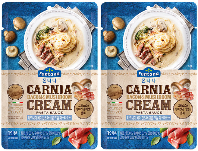 폰타나 카르니아 베이컨 머쉬룸 크림 파스타소스, 130g, 2개