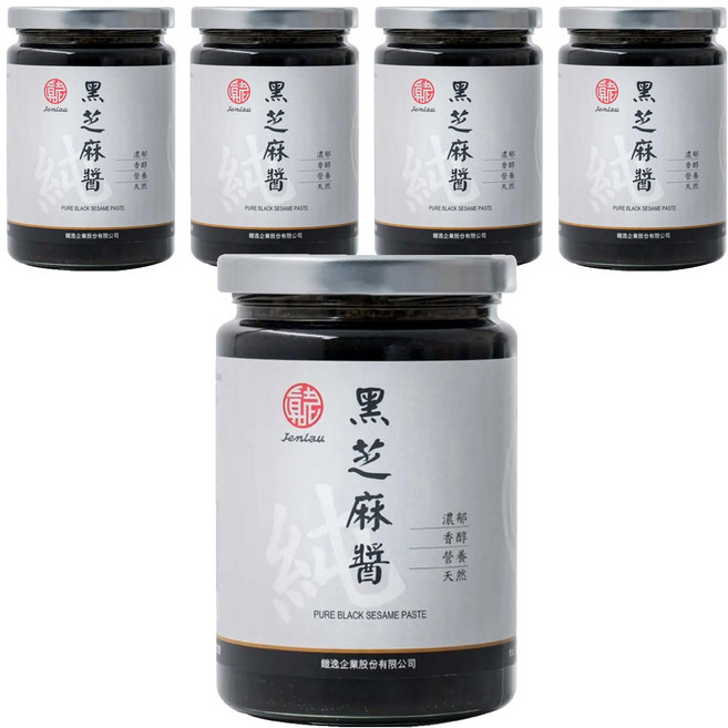真老 純黑芝麻醬, 350g, 5罐