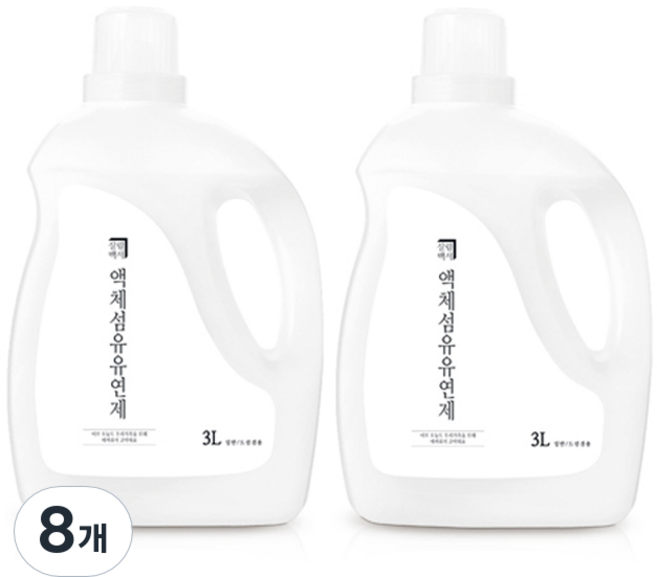 살림백서 섬유유연제 한라봉향 본품, 3L, 8개
