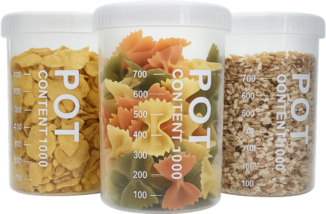 데일리픽 오곡 잡곡 투명 원형 밀폐용기 1L, 3개, 단품