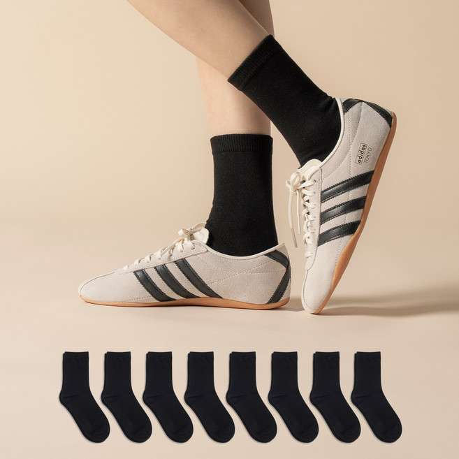 삭피엔스 여성용 프리미엄 무지 양말 8켤레