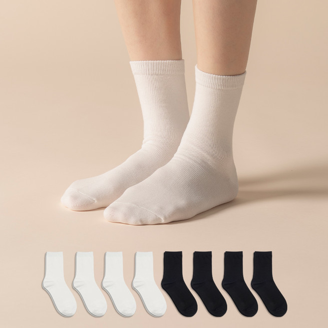 삭피엔스 여성용 프리미엄 무지 양말 8켤레 세트