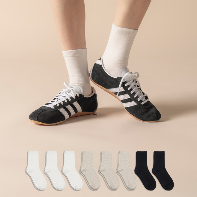 삭피엔스 여성용 프리미엄 무지 양말 8켤레 세트