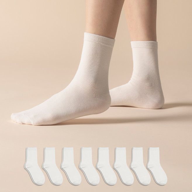삭피엔스 여성용 프리미엄 무지 양말 8켤레