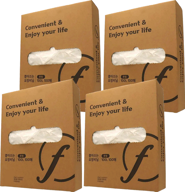 FAIRYTABLE 抽取式透明塑膠袋 100入, 100L, 4盒