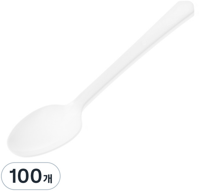 코멧 심플한 일회용 개별포장 숟가락 화이트, 1개입, 100개
