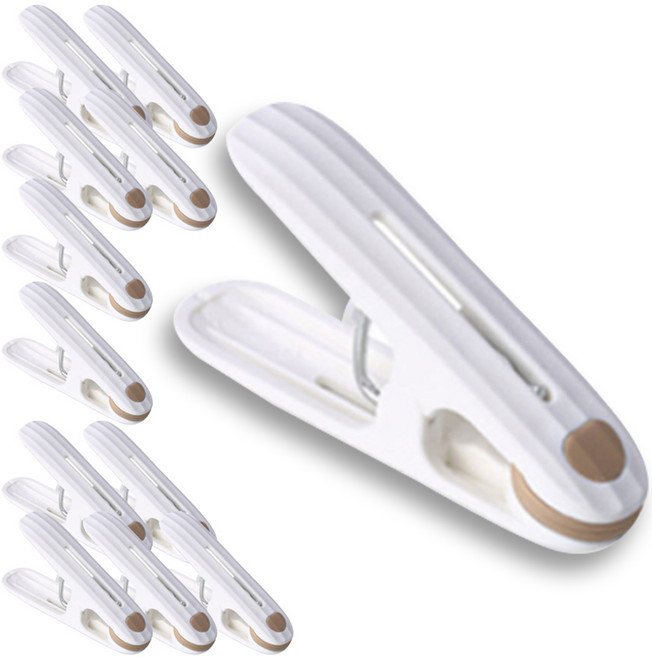 라사노 자국 없는 미끄럼 방지 빨래집게, 베이지, 12개