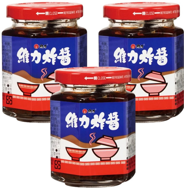 維力 炸醬 玻璃罐裝, 175g, 3罐