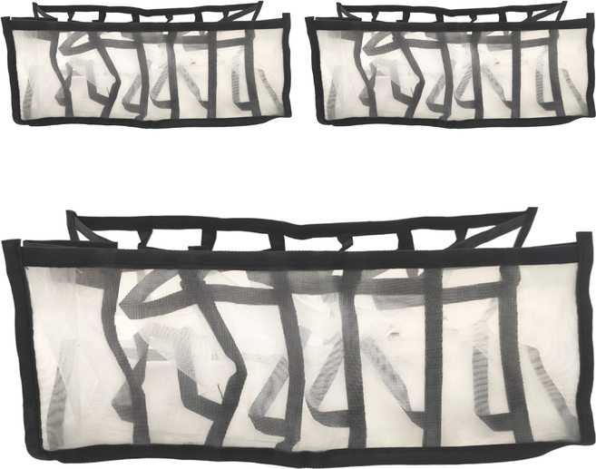 收納王妃 7格網格收納盒 最小(32 x 12 x 12cm), 黑色, 3個