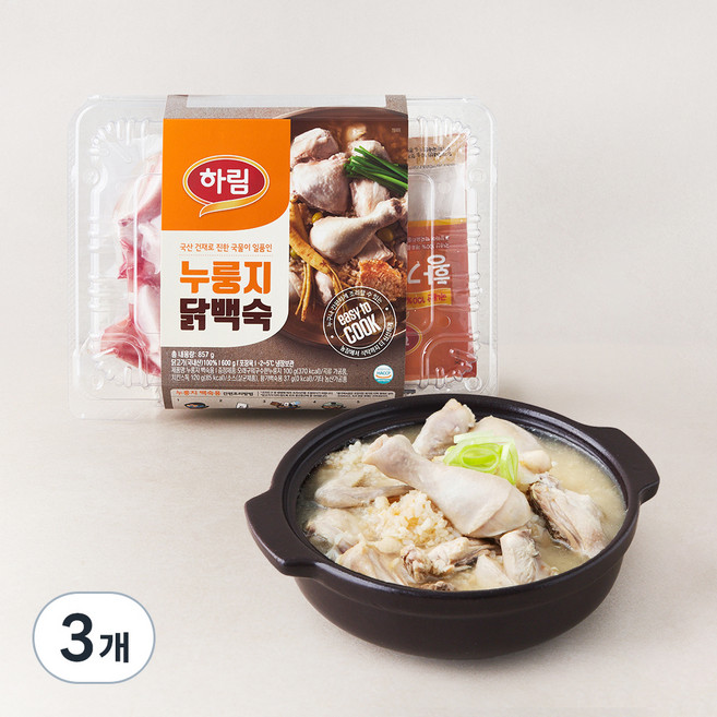 하림 누룽지 닭백숙, 3개, 857g