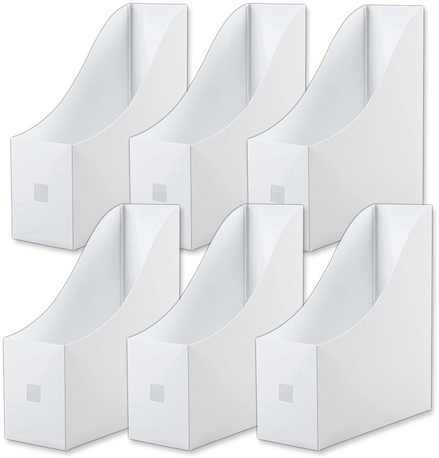 마다꾸미 플라스틱 파일 책 꽂이, 06 화이트 곡선, 6개