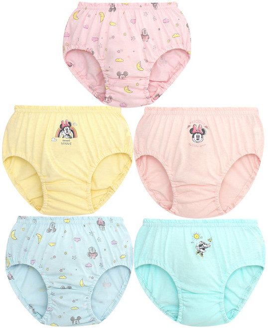 디즈니 여아용 미니마우스 보우 팬티 5종 세트 28310