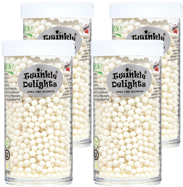 퀄리티스프링클 화이트 펄 스프링클 3mm, 75g, 4개