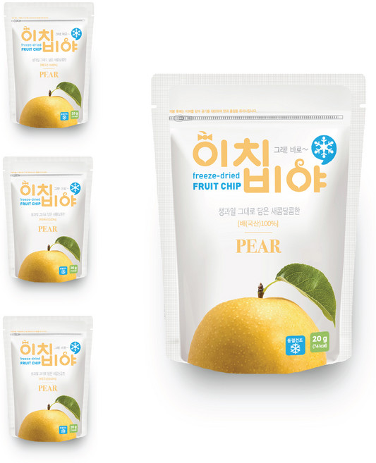 이치비야 동결건조 과일칩 배, 20g, 4개