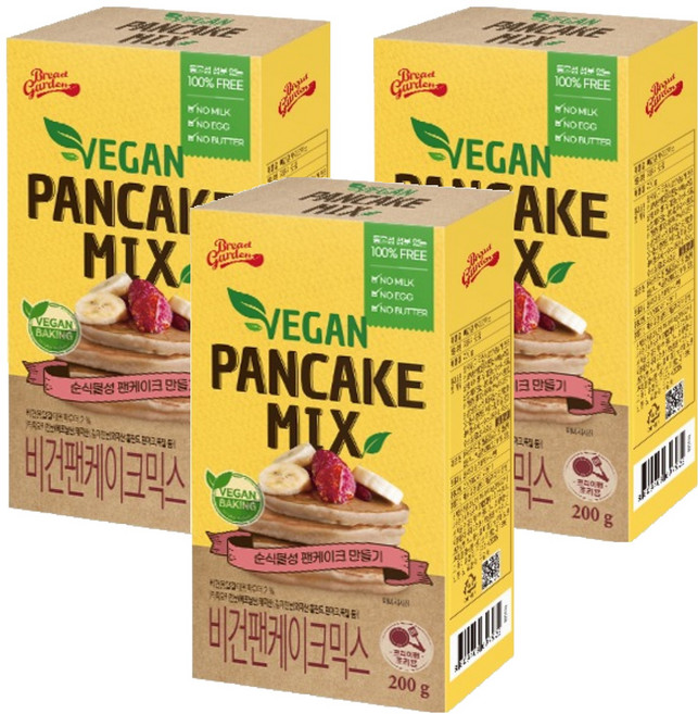 브레드가든 비건 팬케이크 믹스, 200g, 3개