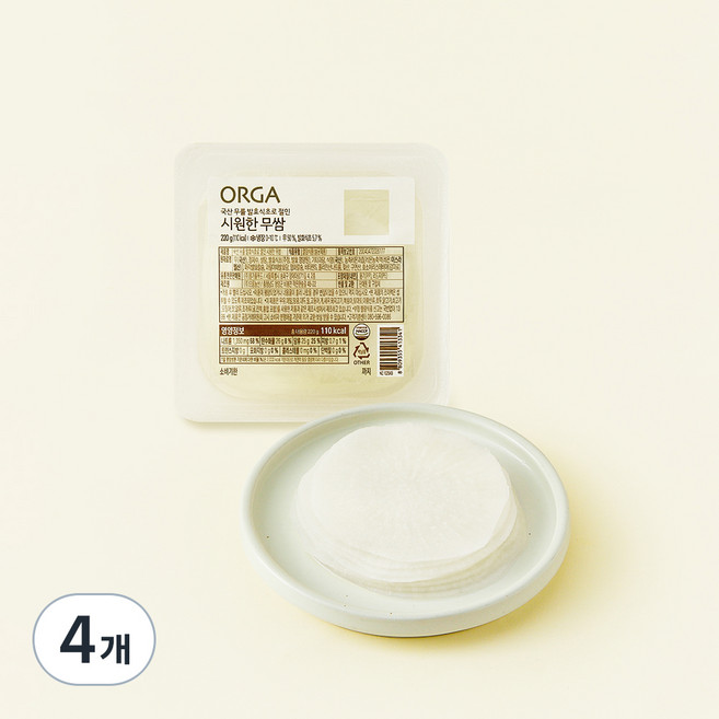 ORGA 시원한 무쌈, 220g, 4개