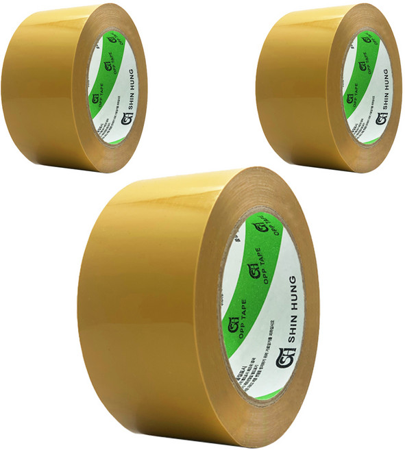 신흥테이프 경포장 박스 테이프 황색 57mic x 80m, 3개