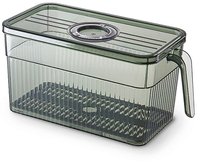 벨로비 다이얼 냉장고 수납정리 트레이, 다크그린, 1개