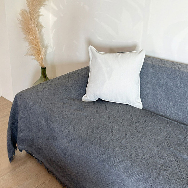 048.編織沙發布, 波西灰, 1個