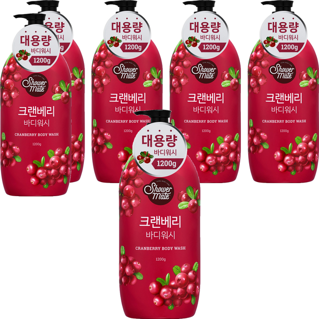 Shower mate 微風如沐果香沐浴乳 蔓越莓, 1.2kg, 6瓶