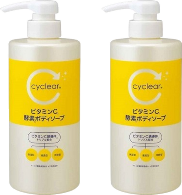 cyclear 維他命C酵素沐浴乳, 500ml, 2瓶