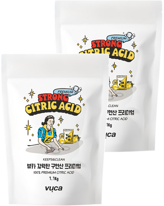 뷰카 강력한 구연산 프리미엄, 1.1kg, 2개