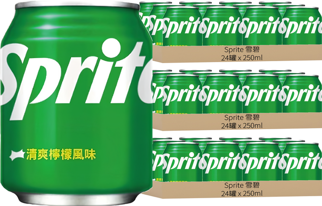 Sprite 雪碧 清爽檸檬風味, 250ml, 72罐