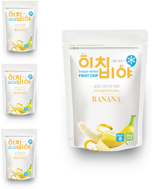 이치비야 동결건조 과일칩 바나나, 20g, 4개