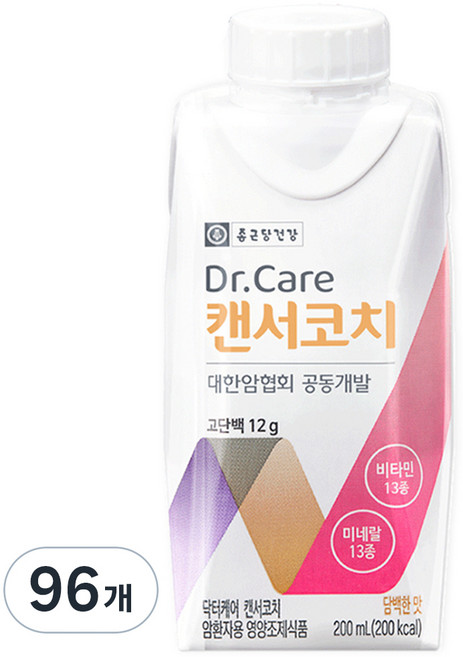 종근당건강 닥터케어 캔서코치 환자영양식, 200ml, 96개