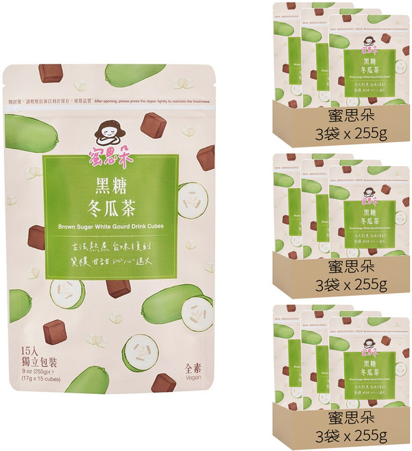 Medolly 蜜思朵 黑糖冬瓜茶 古法熬煮 獨立包裝 方便沖泡 清甜回甘, 15顆, 17g, 9袋
