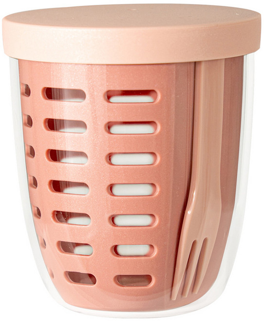 조니프리 다이어트 1단 도시락 런치팟 포크 세트, 핑크, 1개