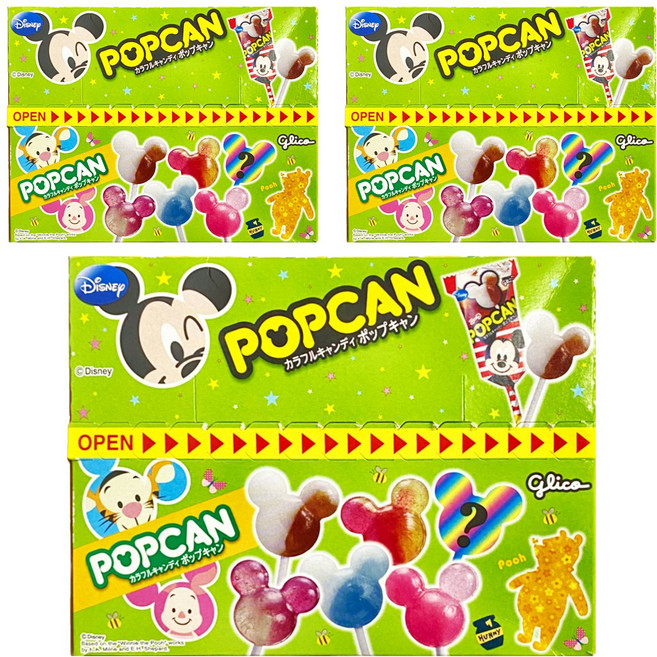 glico 格力高 迪士尼 固力果棒棒糖 藍蘇打 + 草莓&桃子 + 可樂 + 葡萄&白葡萄 + 水果 + 秘密 30支, 10.5g, 3盒