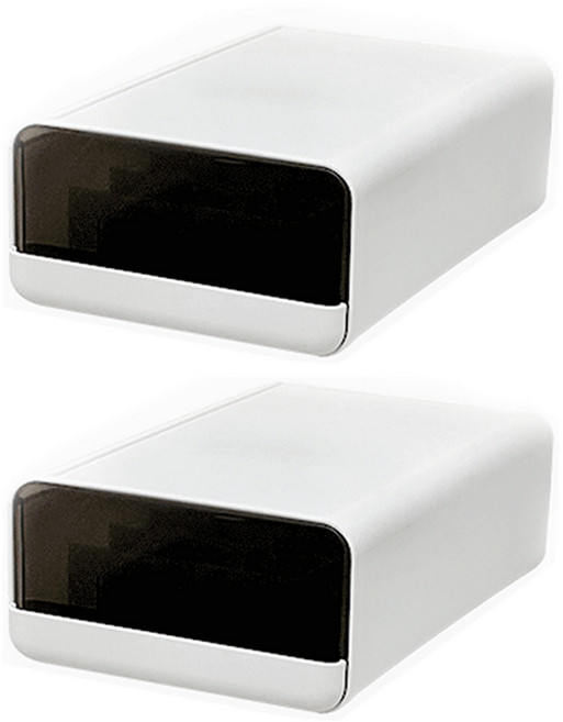 데미무드 이클립 적층식 칸칸이 서랍형 속옷정리함 1칸, 반투명 블랙, 2개