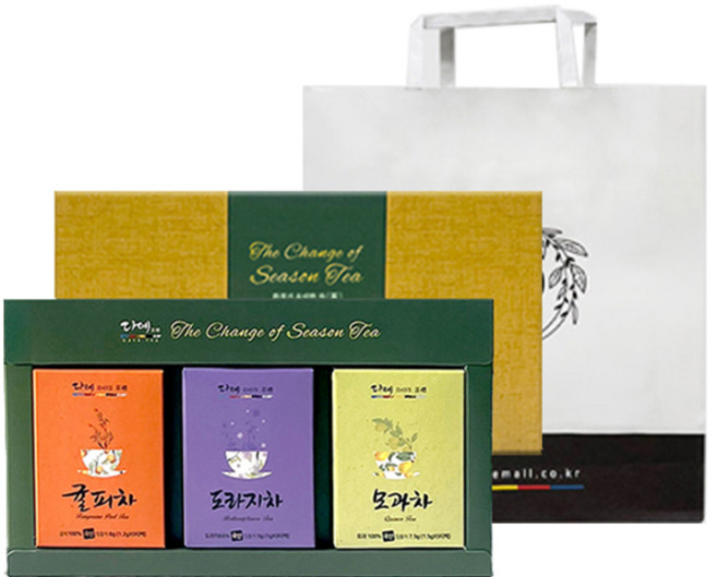 다예 시즌티 3종 선물세트, 귤피차 + 도라지차 + 모과차, 1세트