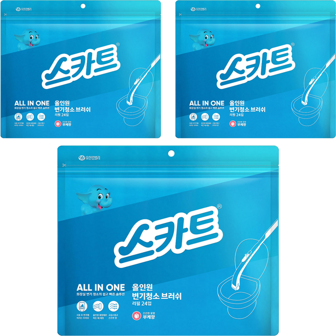 Scott 可麗舒 All-in-One 馬桶清潔刷補充包 花束香, Bouquet, 3袋