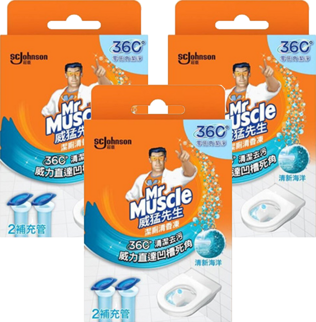 Mr Muscle 威猛先生 潔廁清香凍 清香海洋 (38g*2管凍), 76g, 3盒