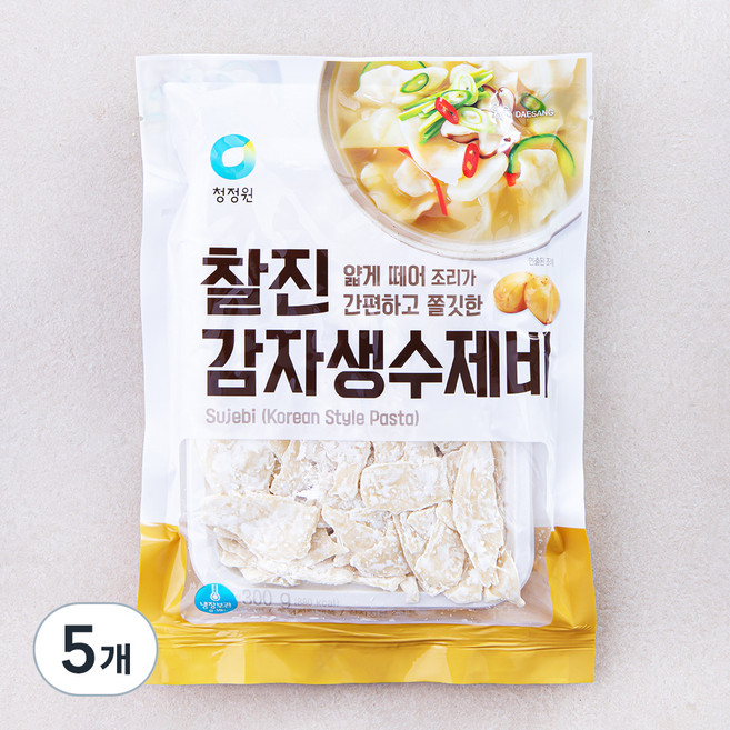청정원 찰진 감자 생수제비 2~3인분, 300g, 5개
