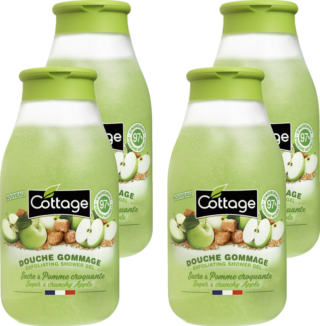 Cottage 磨砂沐浴露 甜脆蘋果香味, 4個, 270ml