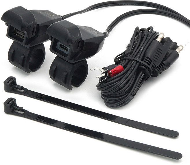 에이스피드 오토바이용 방수가능 고속충전기 시거잭 18W + C타입 30W 세트, C84, 1세트