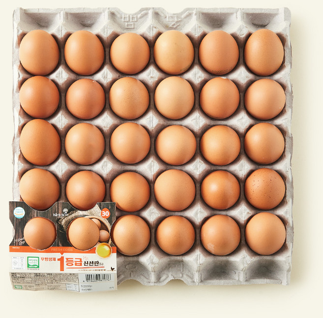 한스팜 무항생제 1등급 신선란 L, 1개, 30구