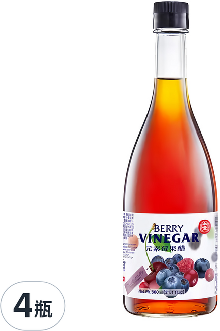 十全元素莓果醋, 600ml, 4瓶