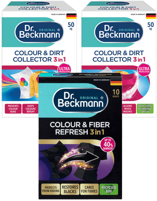 닥터베크만 컬러 앤 더트 컬렉터 세탁 시트 50p x 2개 + 블랙전용 10p 세트, 1세트