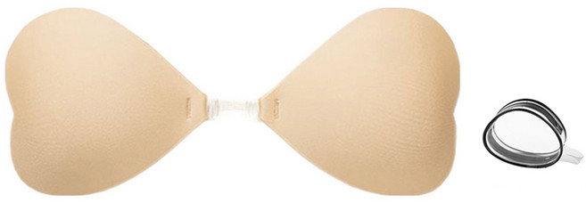 韓國 arua 一字領豐胸愛心迷你隱形胸罩 + 收納袋套組