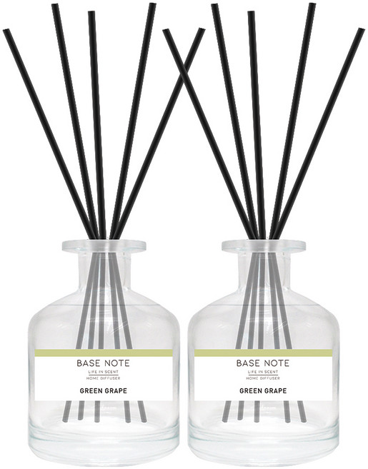 베이스노트 홈 디퓨저, 청포도, 150ml, 2개